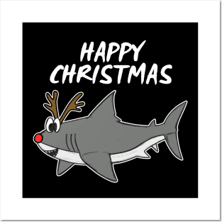 Christmas Shark Rudolf The Reindeer Xmas 2021 Posters and Art